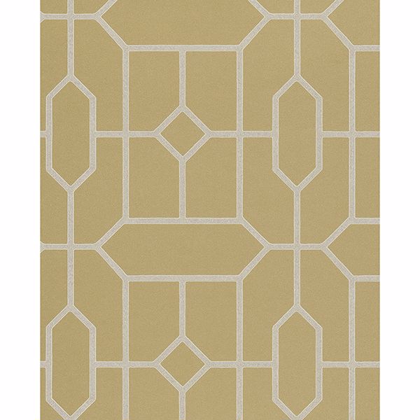 Picture of Johan Mustard Trellis Wallpaper