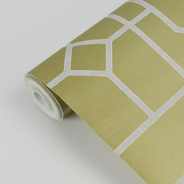 Johan Mustard Trellis Wallpaper - Brewster Wallcovering