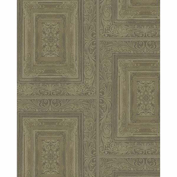 Brewster Wallcovering-Olsson Moss Wood Panel Wallpaper