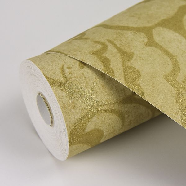 Arvid Beige Damask Wallpaper - Brewster Wallcovering