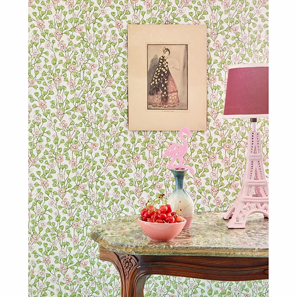 Maja Light Pink Miniature Floral Wallpaper  | Brewster Wallcovering - The WorkRm