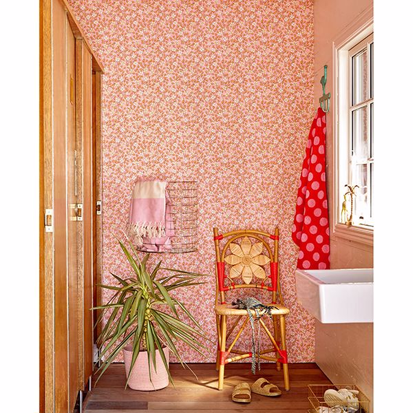 Maja Pink Miniature Floral Wallpaper  | Brewster Wallcovering - The WorkRm