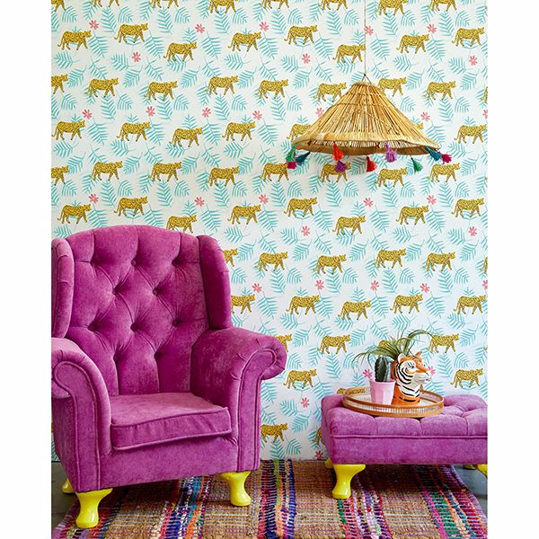 Exempel Multicolor Cheetah Wallpaper  | Brewster Wallcovering