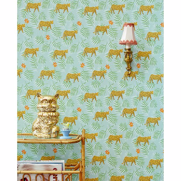 Exempel Green Cheetah Wallpaper  | Brewster Wallcovering - The WorkRm