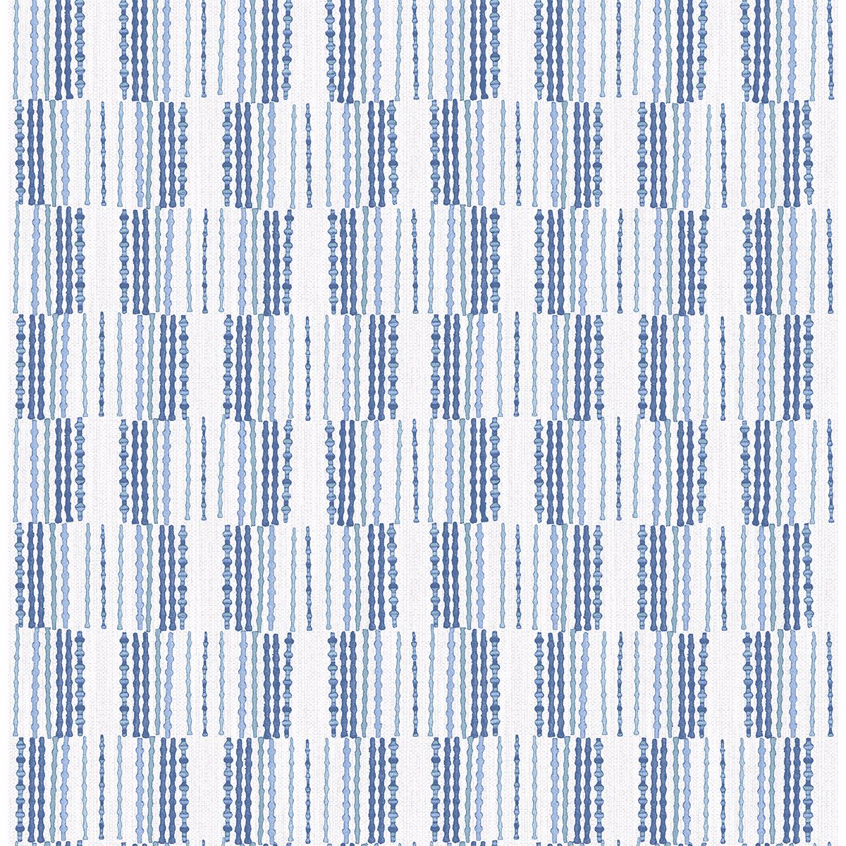 Picture of Burgen Blue Geometric Linen Wallpaper