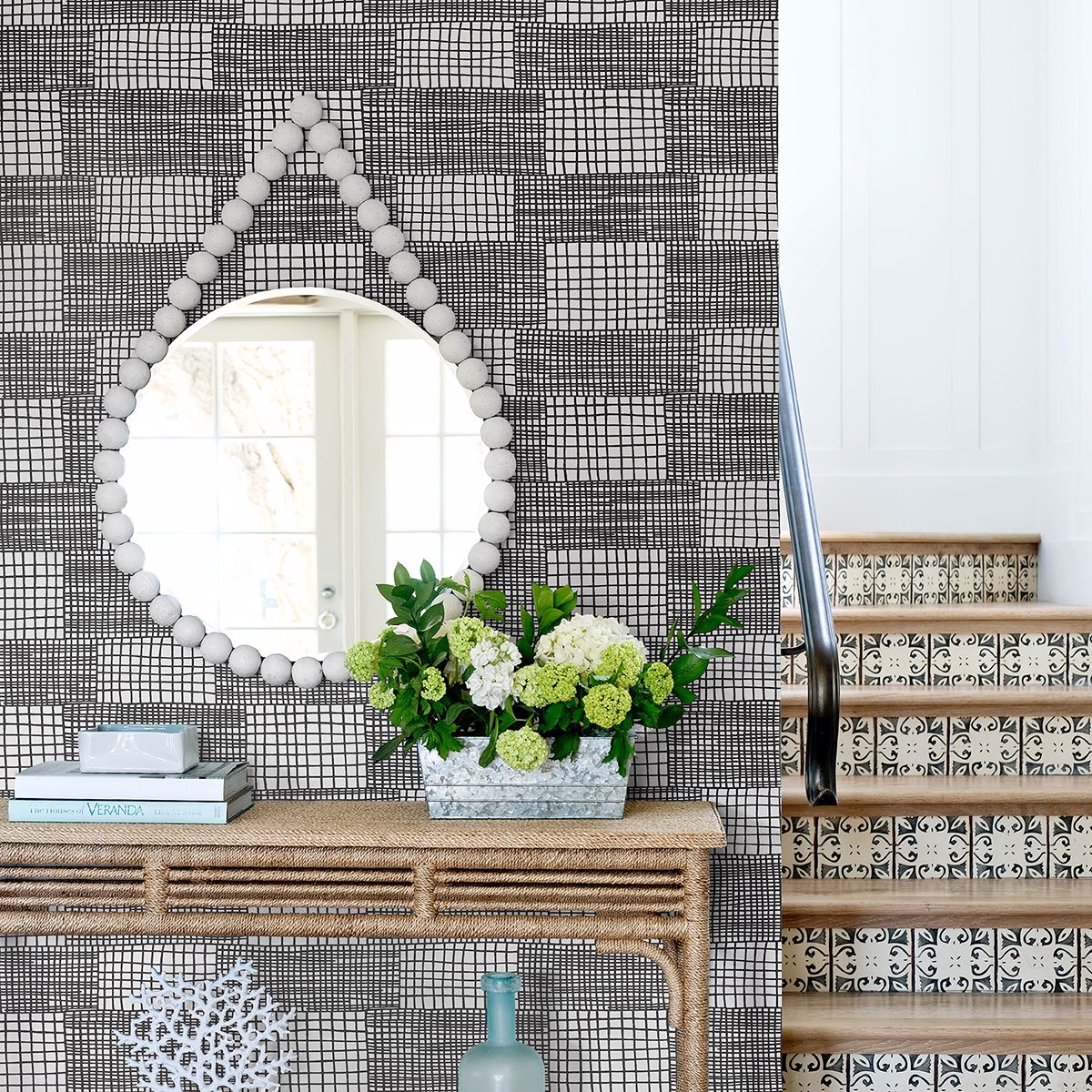 Maxwell Black Geometric Wallpaper  | Brewster Wallcovering - The WorkRm