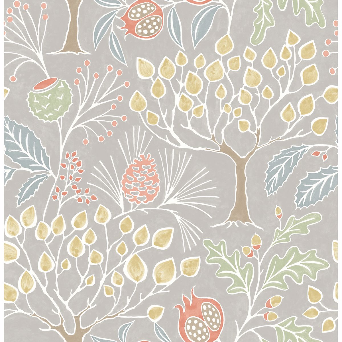 Picture of Shiloh Light Grey Botanical Wallpaper