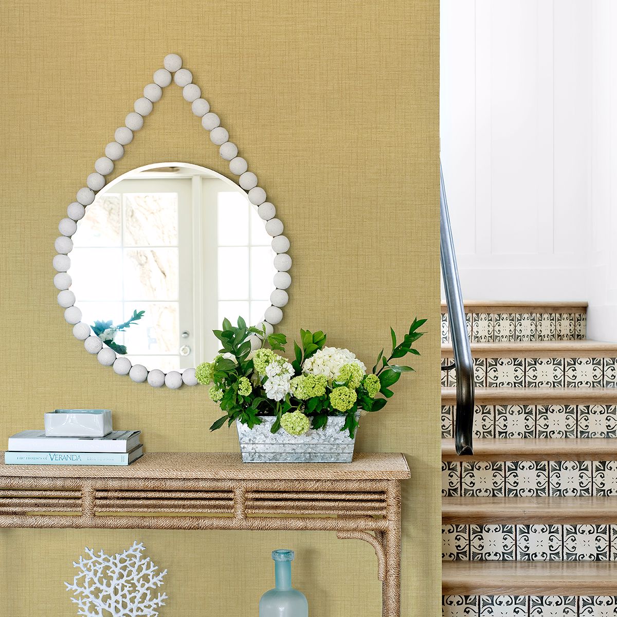 Jocelyn Yellow Faux Linen Wallpaper - Brewster Wallcovering