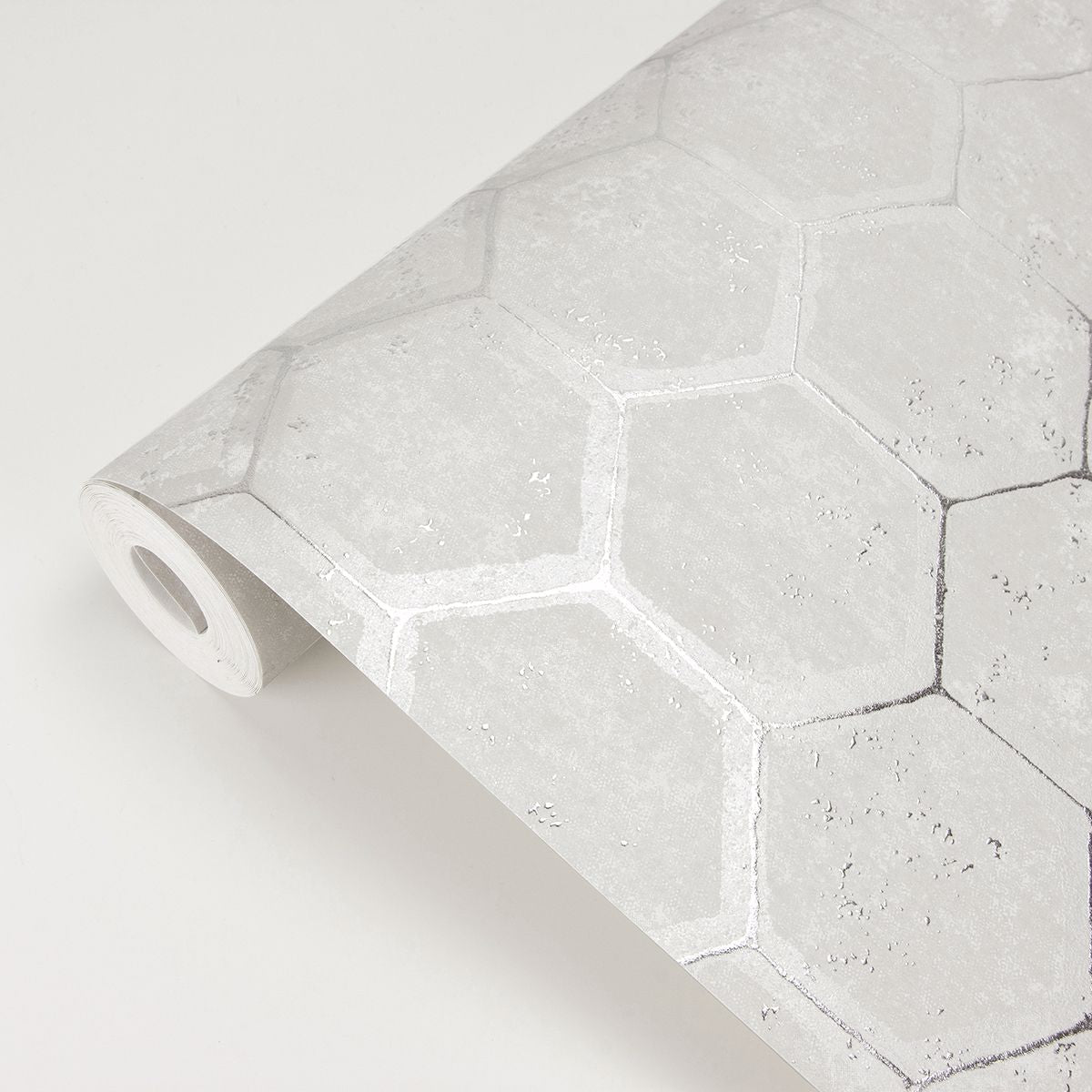 Starling Silver Honeycomb Wallpaper  | Brewster Wallcovering - The WorkRm