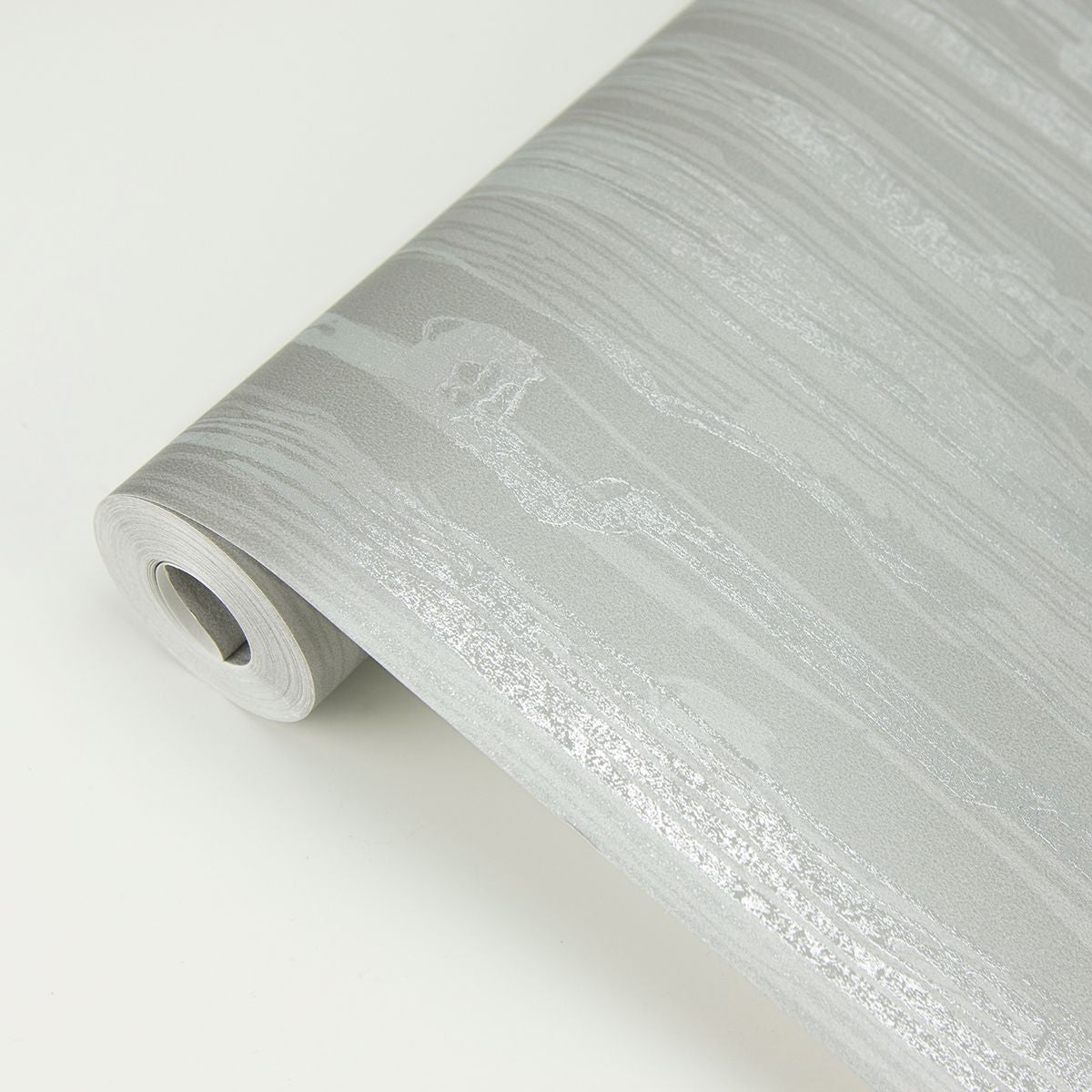 Nova Silver Faux Wood Wallpaper - Brewster Wallcovering