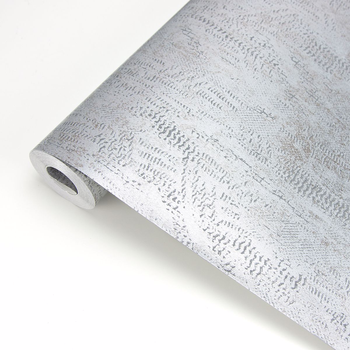 Luster Silver Distressed Texture Wallpaper - Brewster Wallcovering