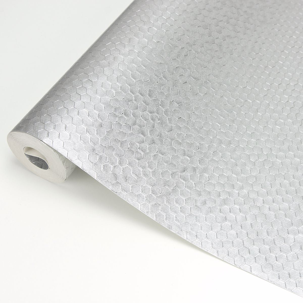 Carbon Silver Honeycomb Geometric Wallpaper  | Brewster Wallcovering - The WorkRm