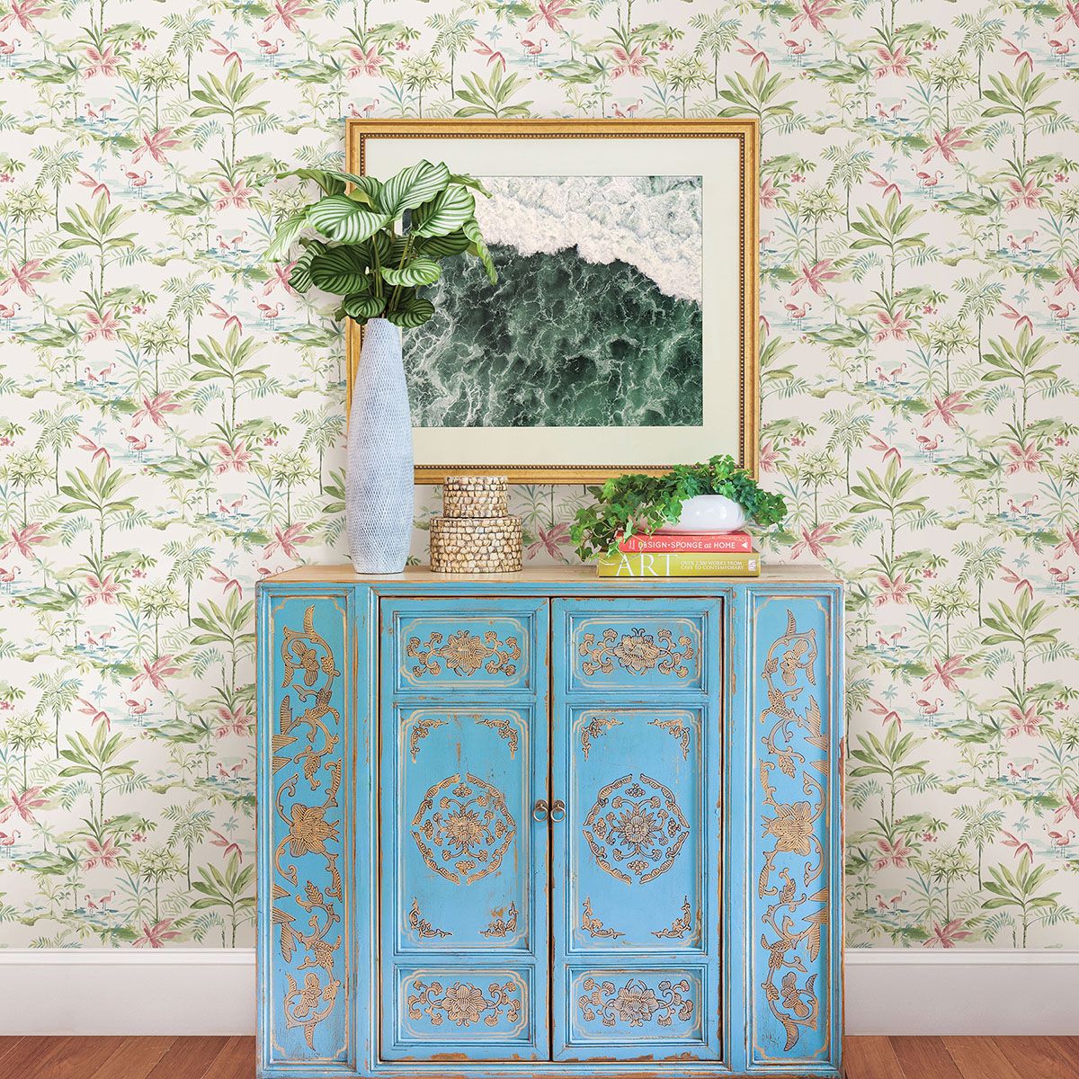 Lagoon Green Scenic Island Wallpaper  | Brewster Wallcovering - The WorkRm