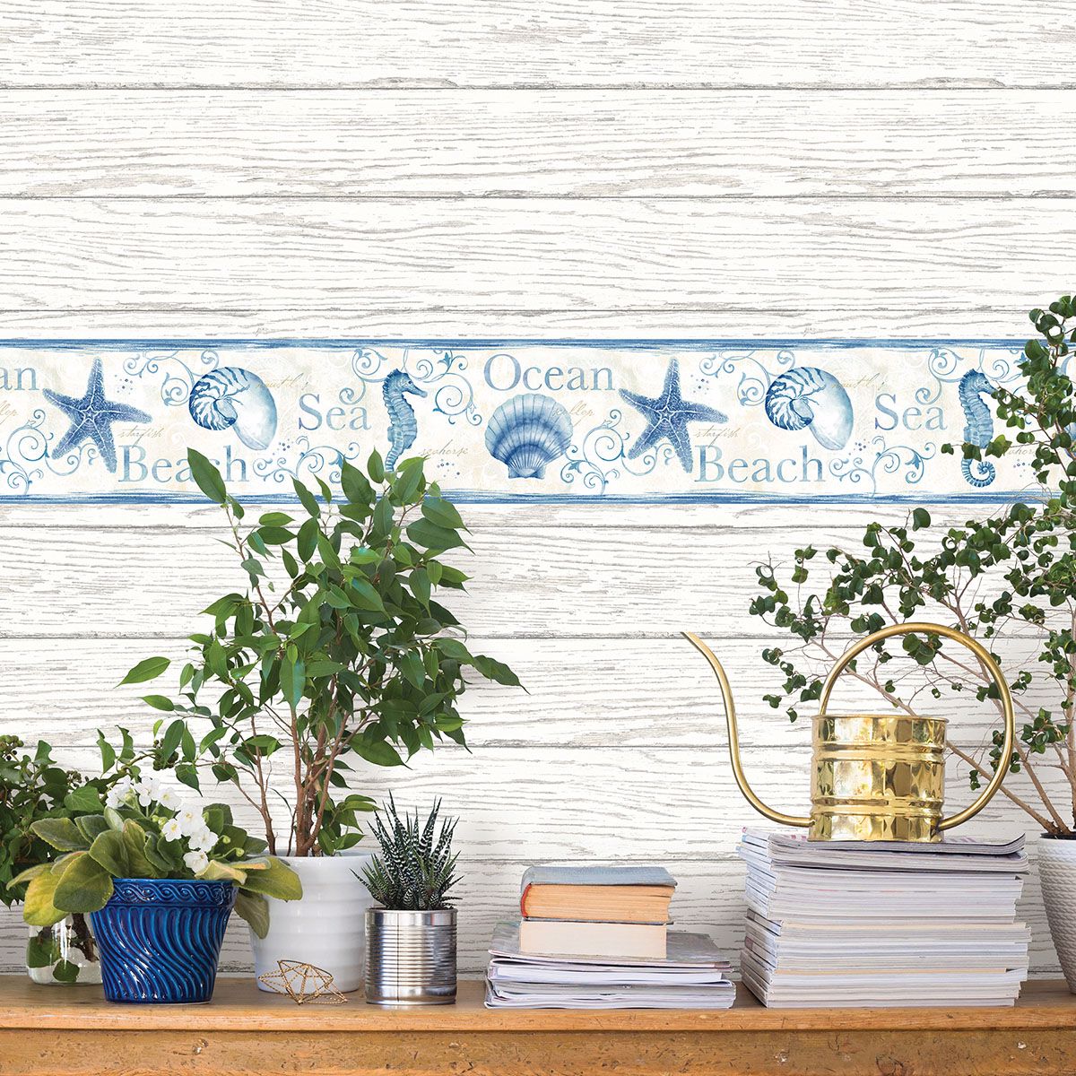 Rehoboth White Distressed Wood Wallpaper  | Brewster Wallcovering
