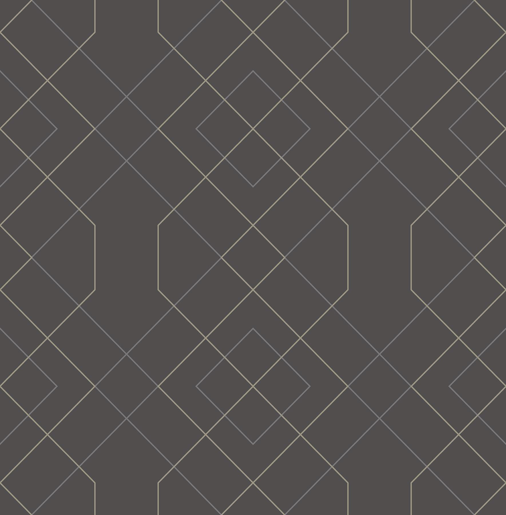 Picture of Ballard Grey Geometric Wallpaper- Scott Living