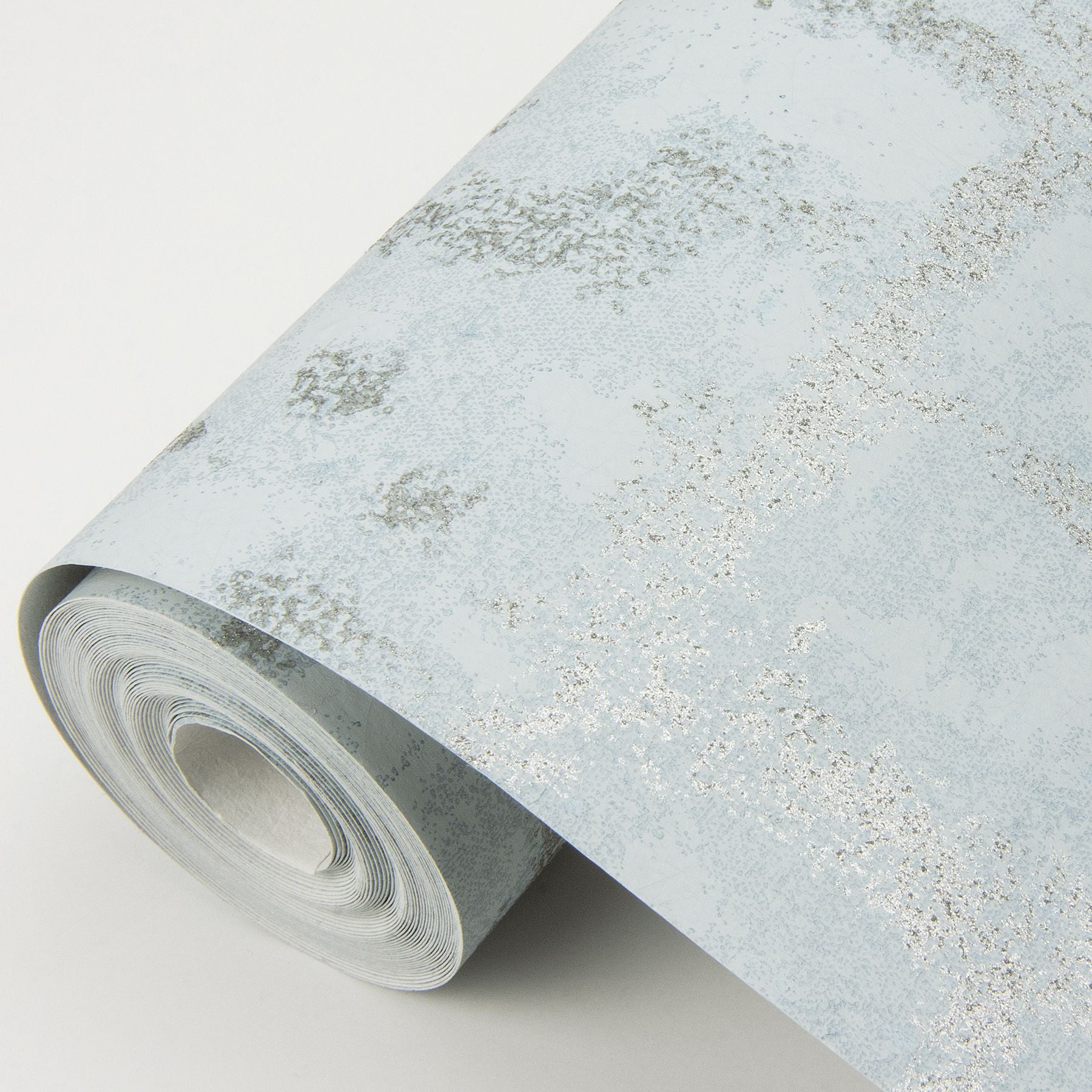 Shea Sky Blue Distressed Geometric Wallpaper- Scott Living  | Brewster Wallcovering - The WorkRm