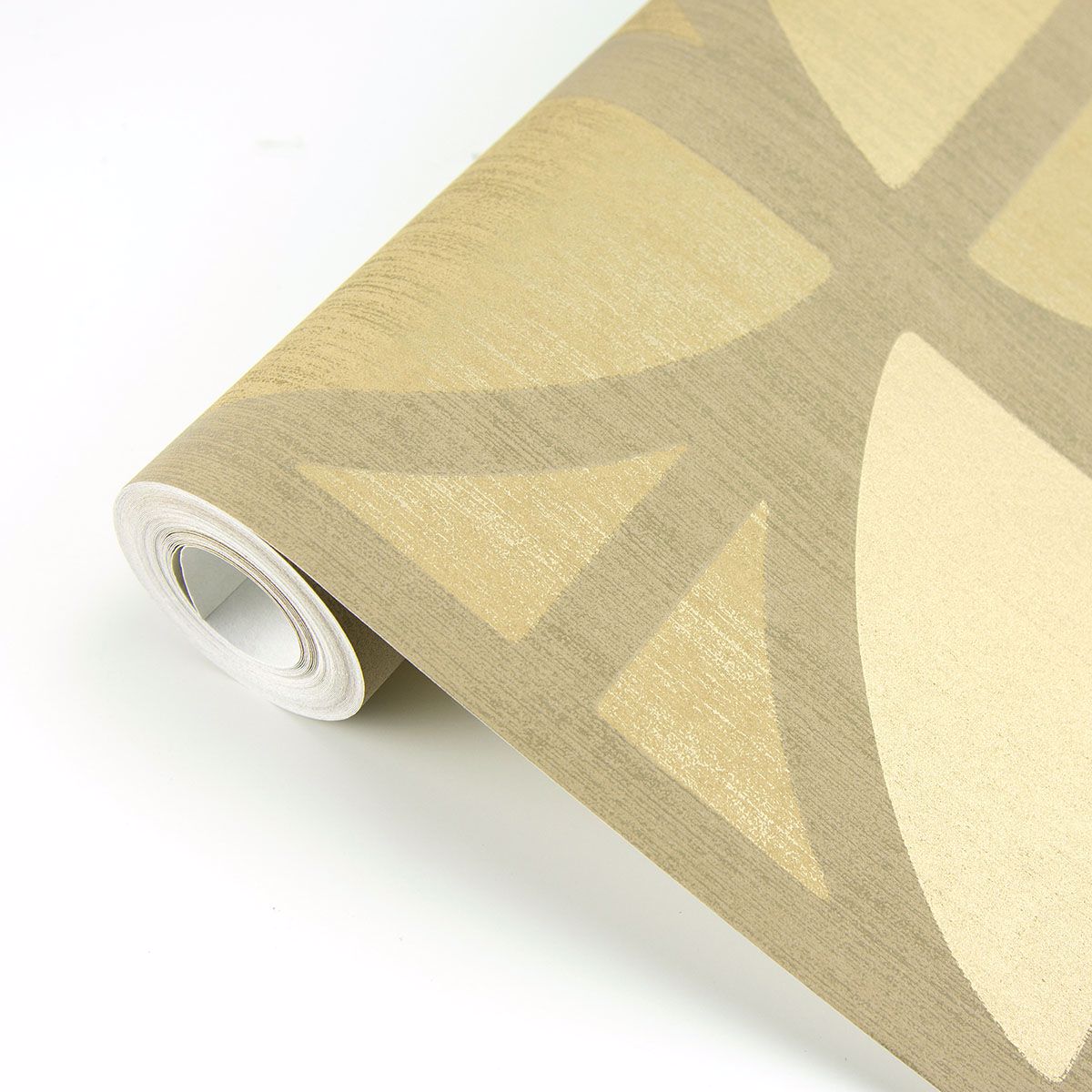 Tulip Gold Geometric Trellis Wallpaper - Brewster Wallcovering