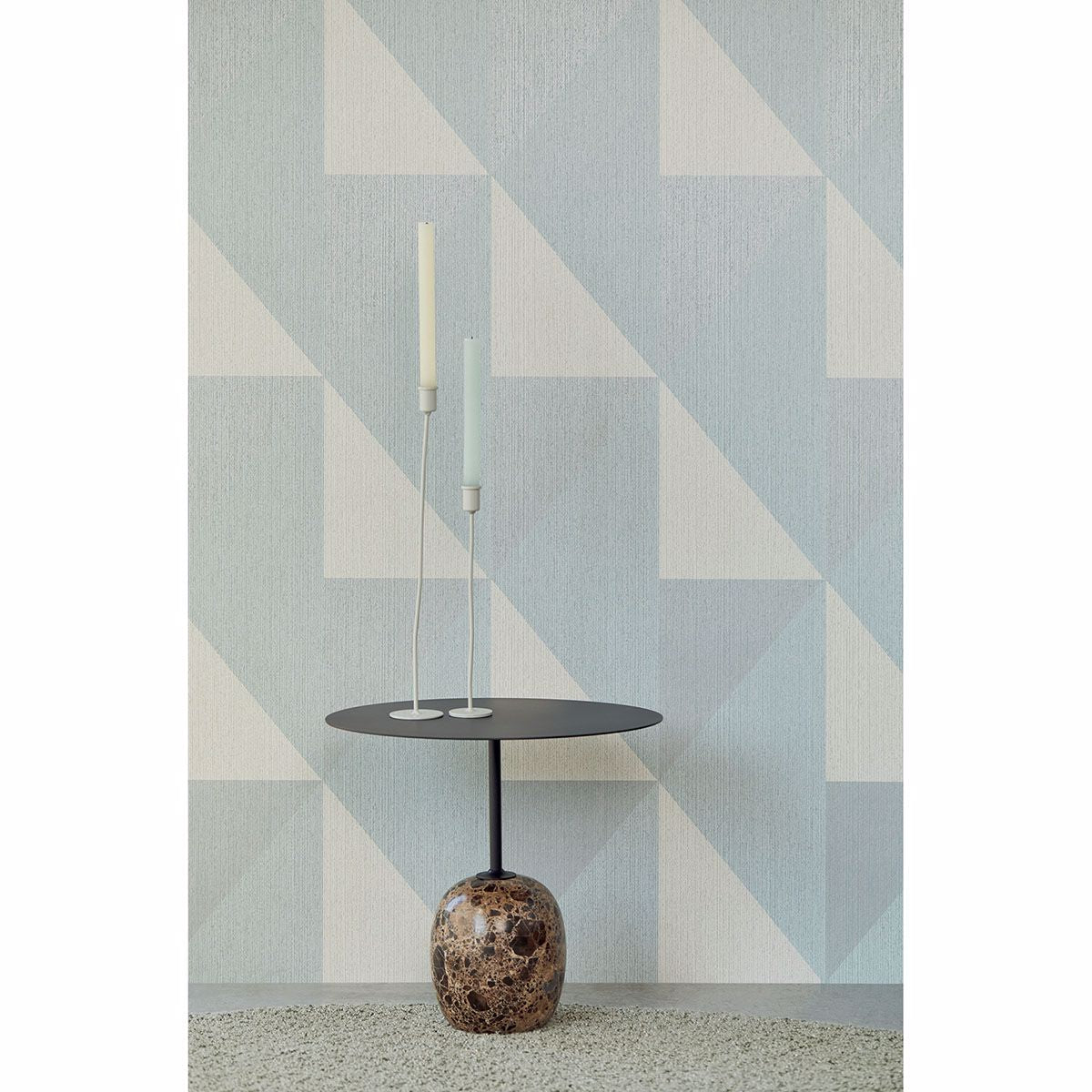 Diamond Light Blue Tri-Tone Geometric Wallpaper - Brewster Wallcovering