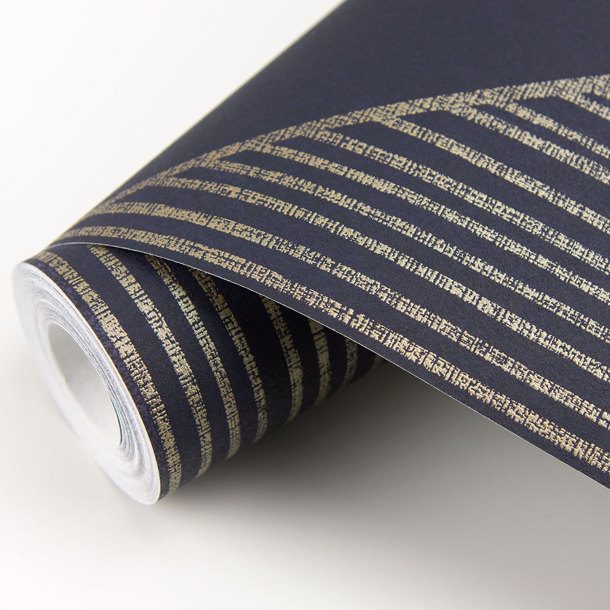 Art Deco Dark Blue Glam Geometric Wallpaper - Brewster Wallcovering