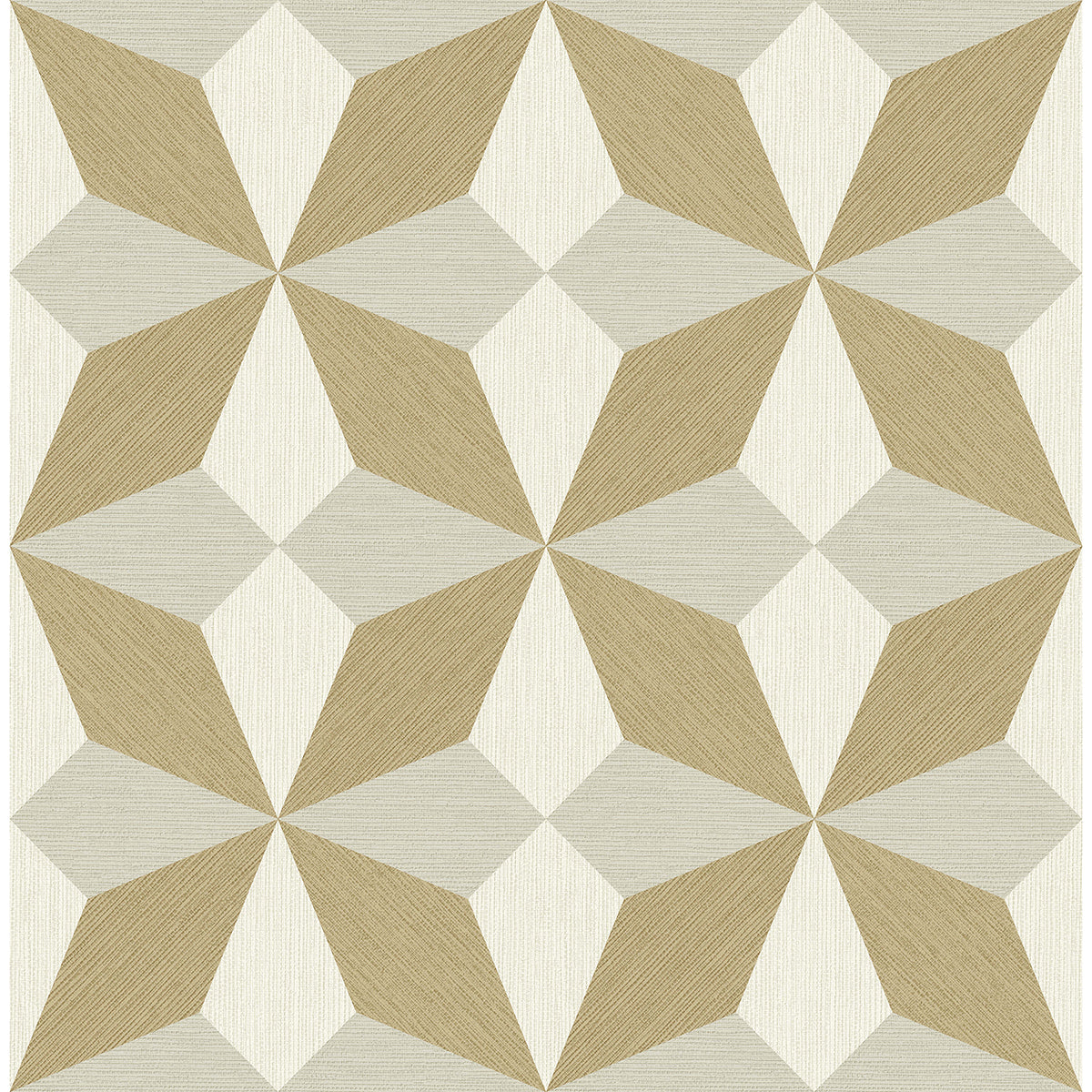 Picture of Valiant Gold Faux Grasscloth Mosaic Wallpaper