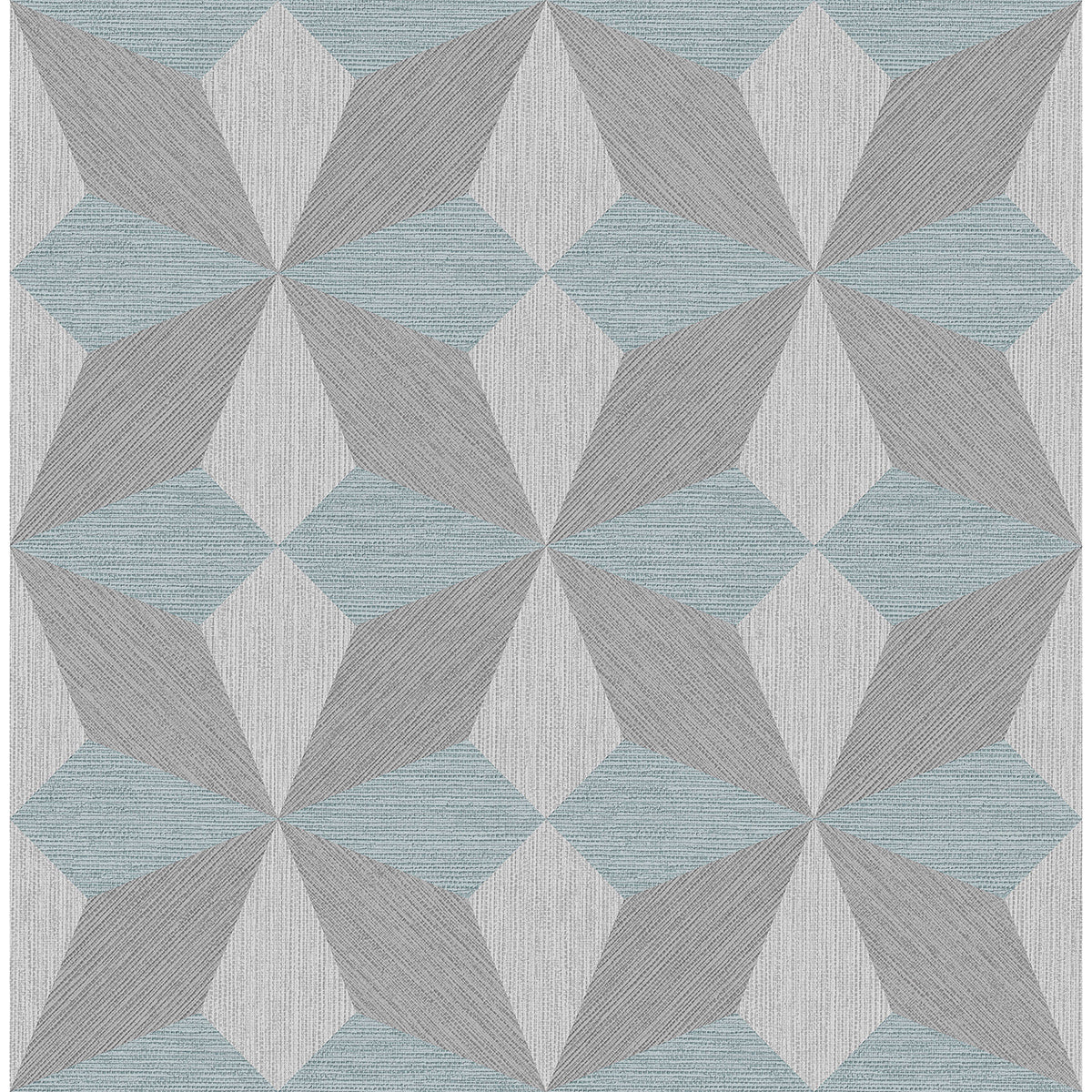 Picture of Valiant Light Blue Faux Grasscloth Mosaic Wallpaper