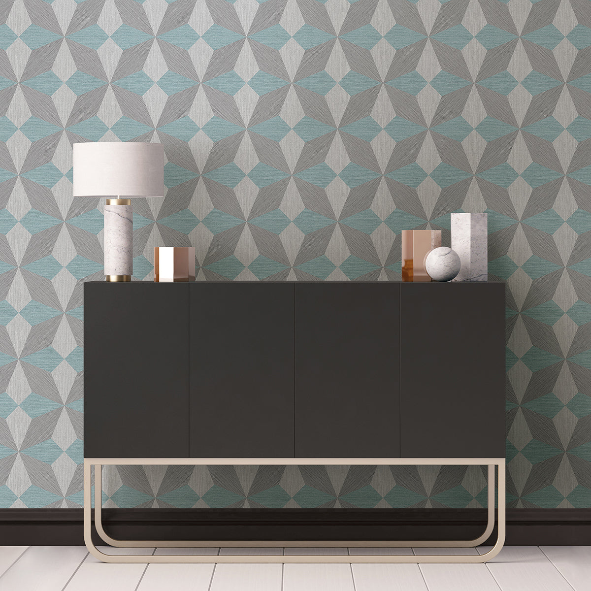 Valiant Light Blue Faux Grasscloth Mosaic Wallpaper  | Brewster Wallcovering - The WorkRm