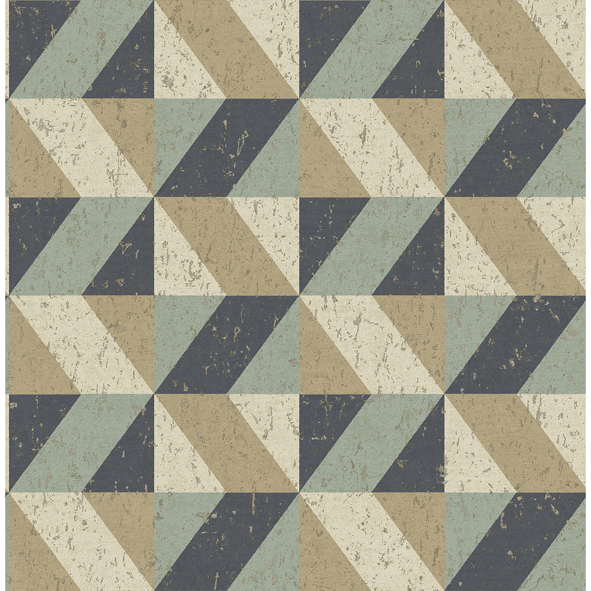 Brewster Wallcovering-Cerium Blue Concrete Geometric Wallpaper