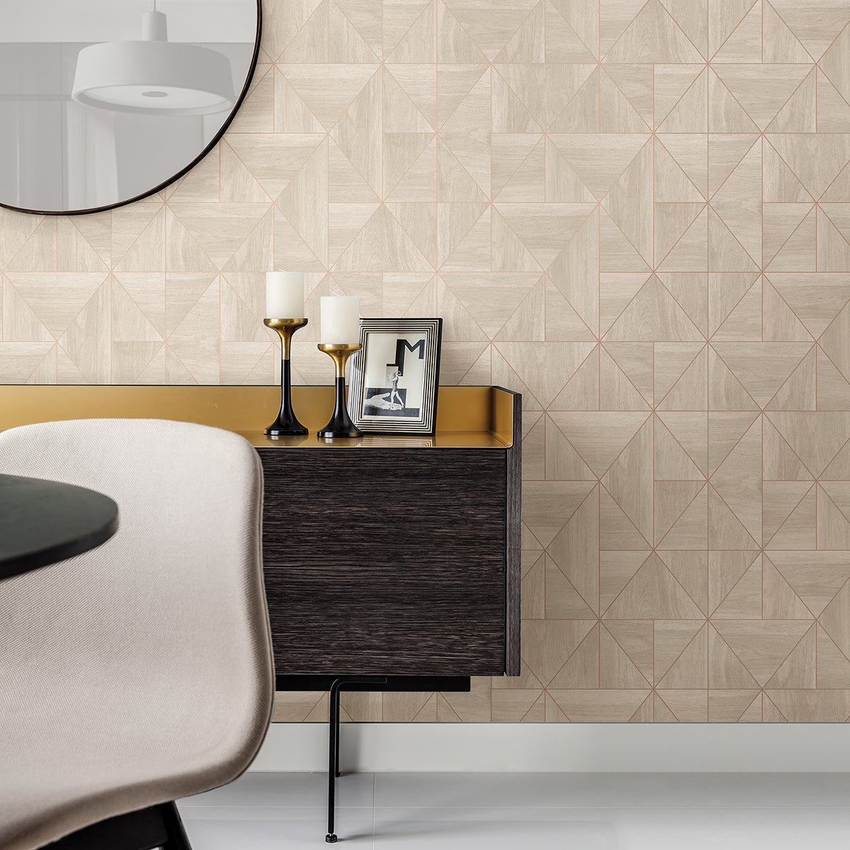 Cheverny Grey Wood Tile Wallpaper - Brewster Wallcovering