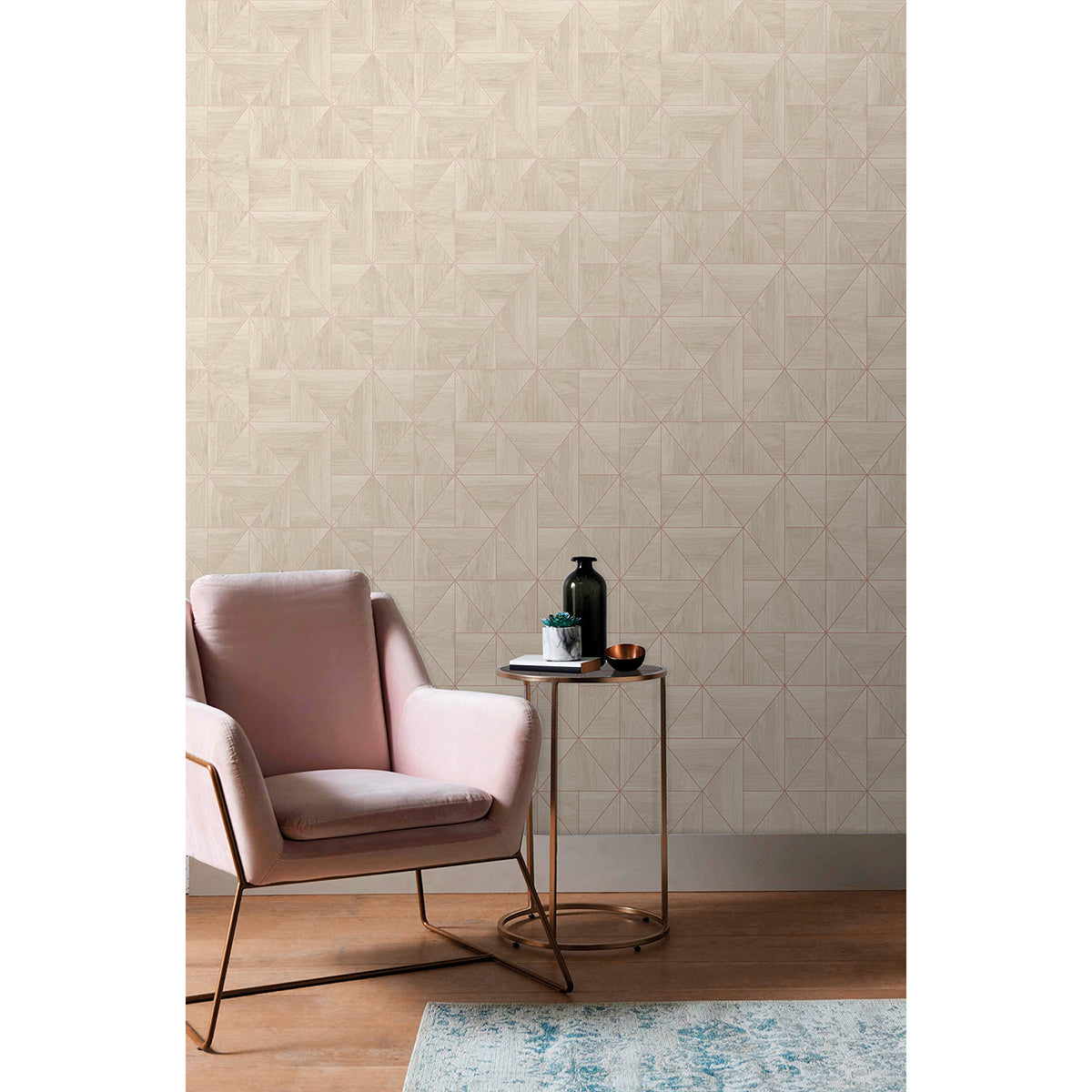 Cheverny Grey Wood Tile Wallpaper - Brewster Wallcovering