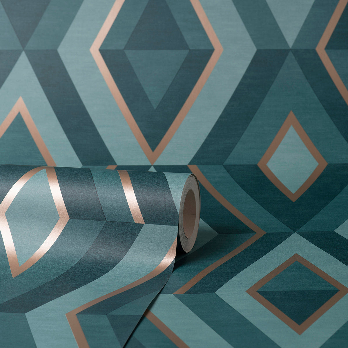 Shard Turquoise Geometric Wallpaper - Brewster Wallcovering