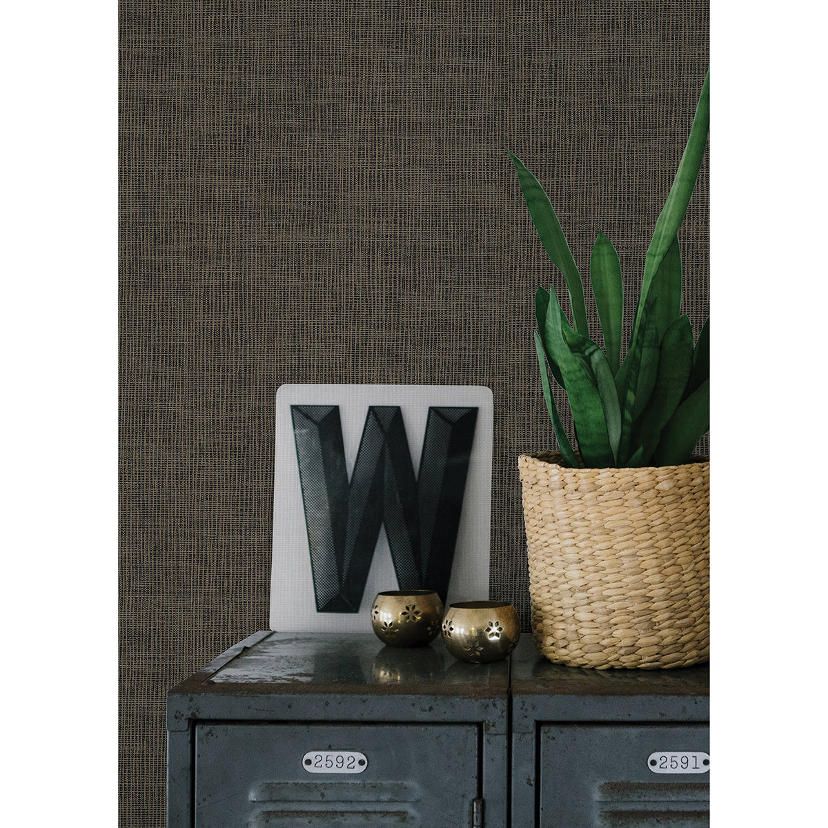 Seaton Black Linen Texture Wallpaper - Brewster Wallcovering