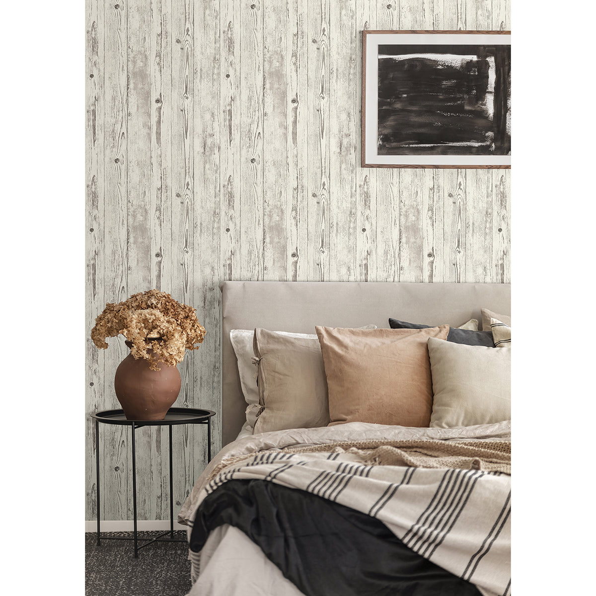 Albright White Weathered Oak Panels Wallpaper  | Brewster Wallcovering - The WorkRm