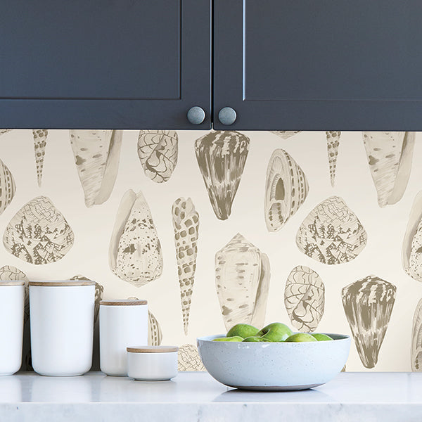 Cream Coquina Scalamandré Self Adhesive Wallpaper - Brewster Wallcovering