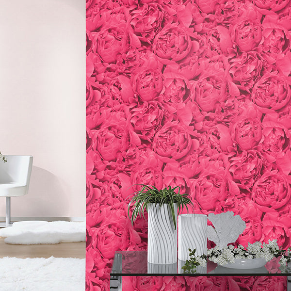 Rosenfield Pink Floral Wallpaper - Brewster Wallcovering