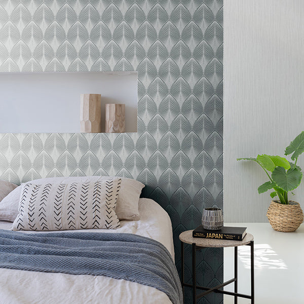 Tirsuli Grey Ogee Wallpaper  | Brewster Wallcovering - The WorkRm