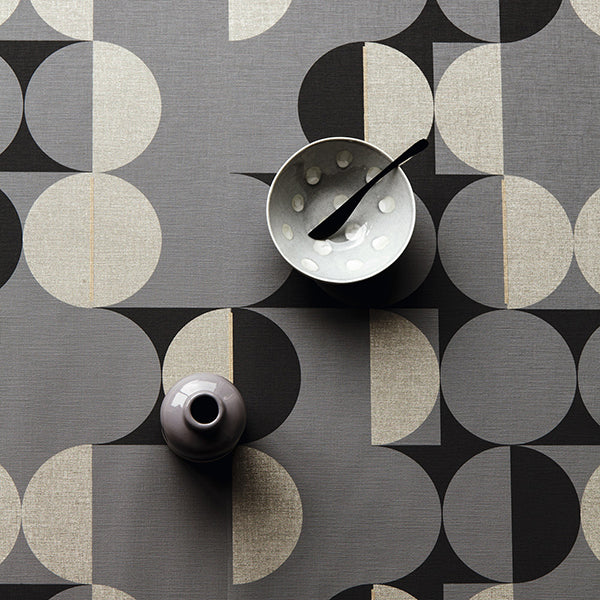 Cakara Grey Geometric Wallpaper - Brewster Wallcovering