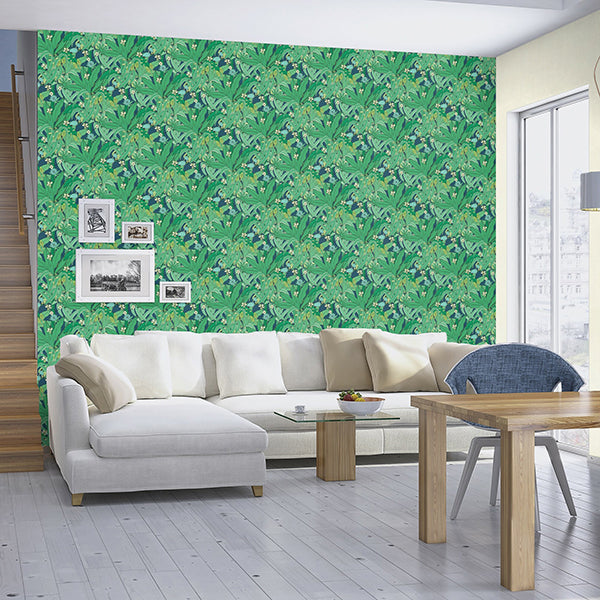 Manipur Green Jungle Canopy Wallpaper  | Brewster Wallcovering - The WorkRm