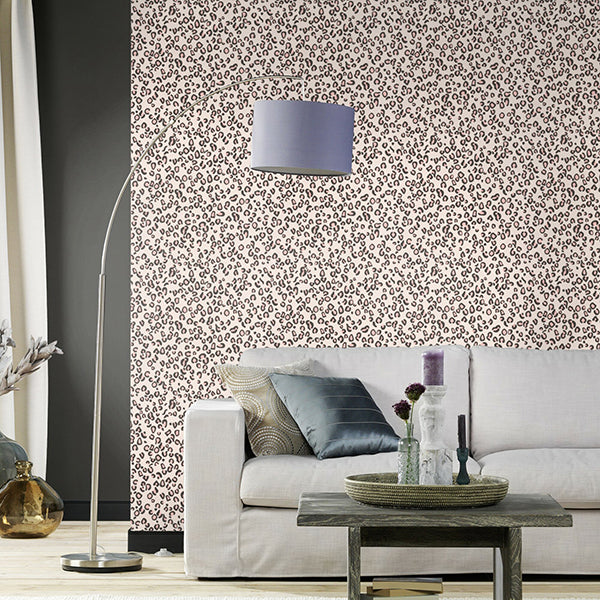 Damisa Blush Leopard Print Wallpaper  | Brewster Wallcovering - The WorkRm