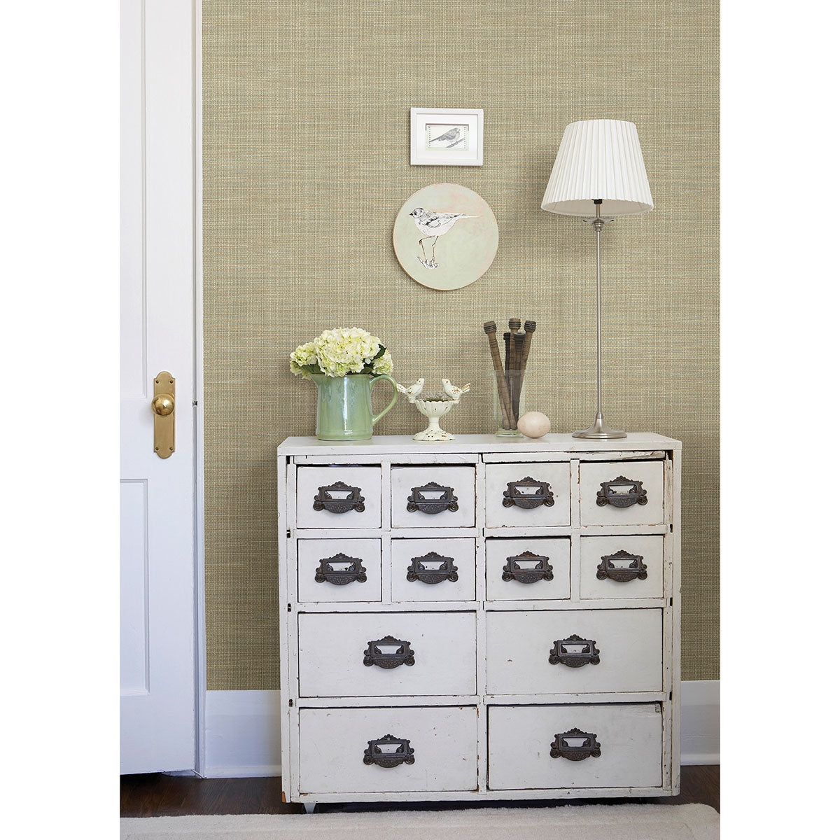 Twine Blue Grass Weave Wallpaper  | Brewster Wallcovering - The WorkRm