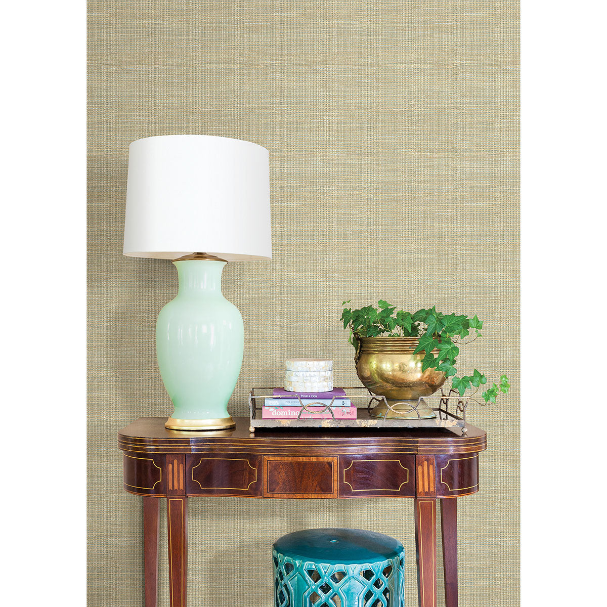 Twine Blue Grass Weave Wallpaper  | Brewster Wallcovering - The WorkRm