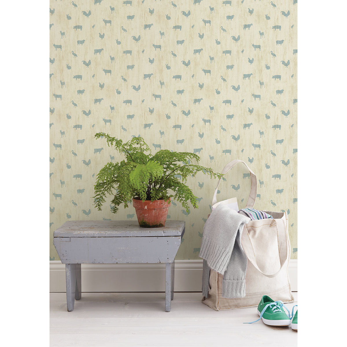 Farnhan Blue Animal Toss  | Brewster Wallcovering - The WorkRm