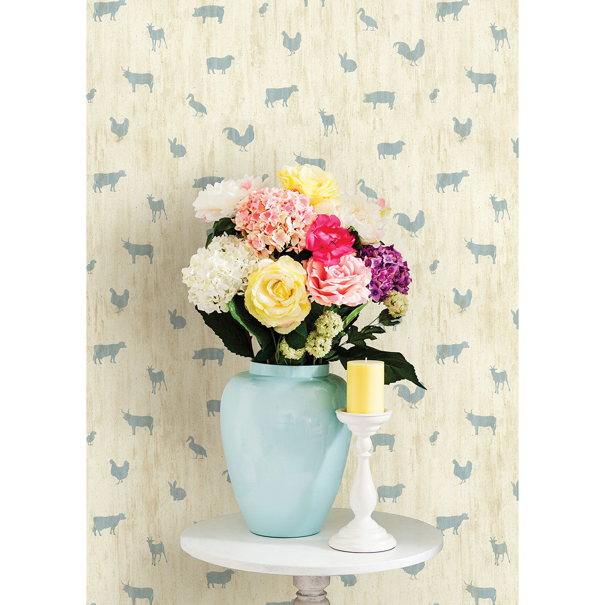 Farnhan Blue Animal Toss  | Brewster Wallcovering - The WorkRm