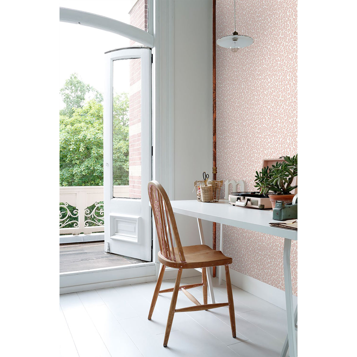 Cicely Pink Leopard Skin Wallpaper - Brewster Wallcovering