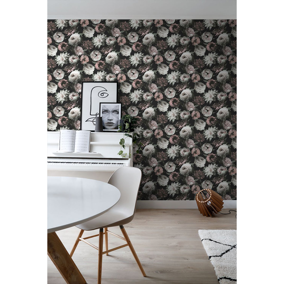 Contessa Blush Flowers Wallpaper  | Brewster Wallcovering - The WorkRm