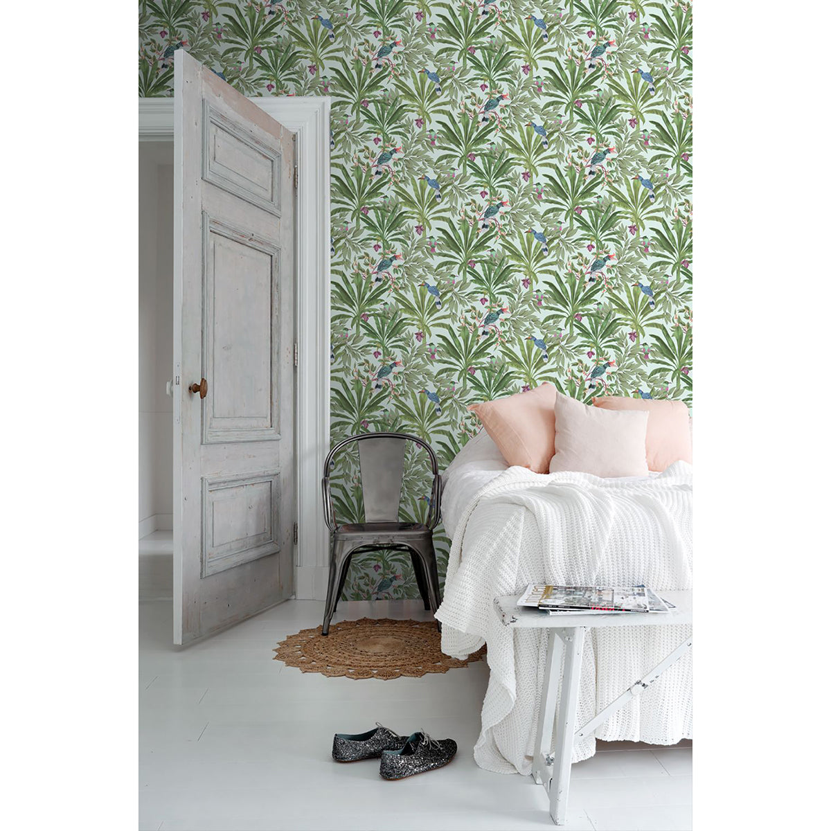 Carola Green Jungle Tropics Wallpaper  | Brewster Wallcovering - The WorkRm