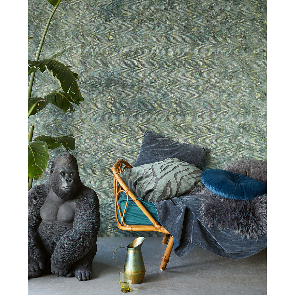 Viper Teal Snakeskin Wallpaper  | Brewster Wallcovering - The WorkRm