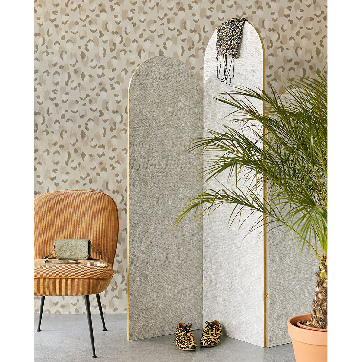 Javan Taupe Leopard Wallpaper  | Brewster Wallcovering - The WorkRm