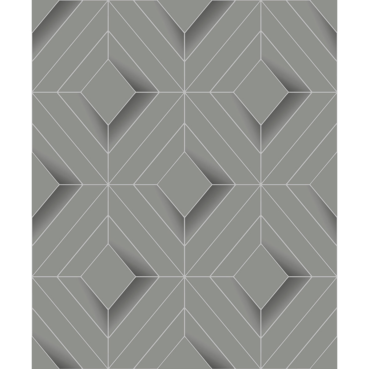 Picture of Filmore Grey Diamond Panes Wallpaper