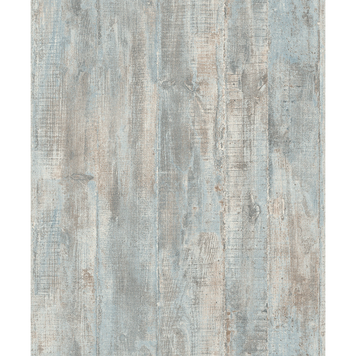 Brewster Wallcovering-Huck Light Blue Weathered Wood Plank Wallpaper