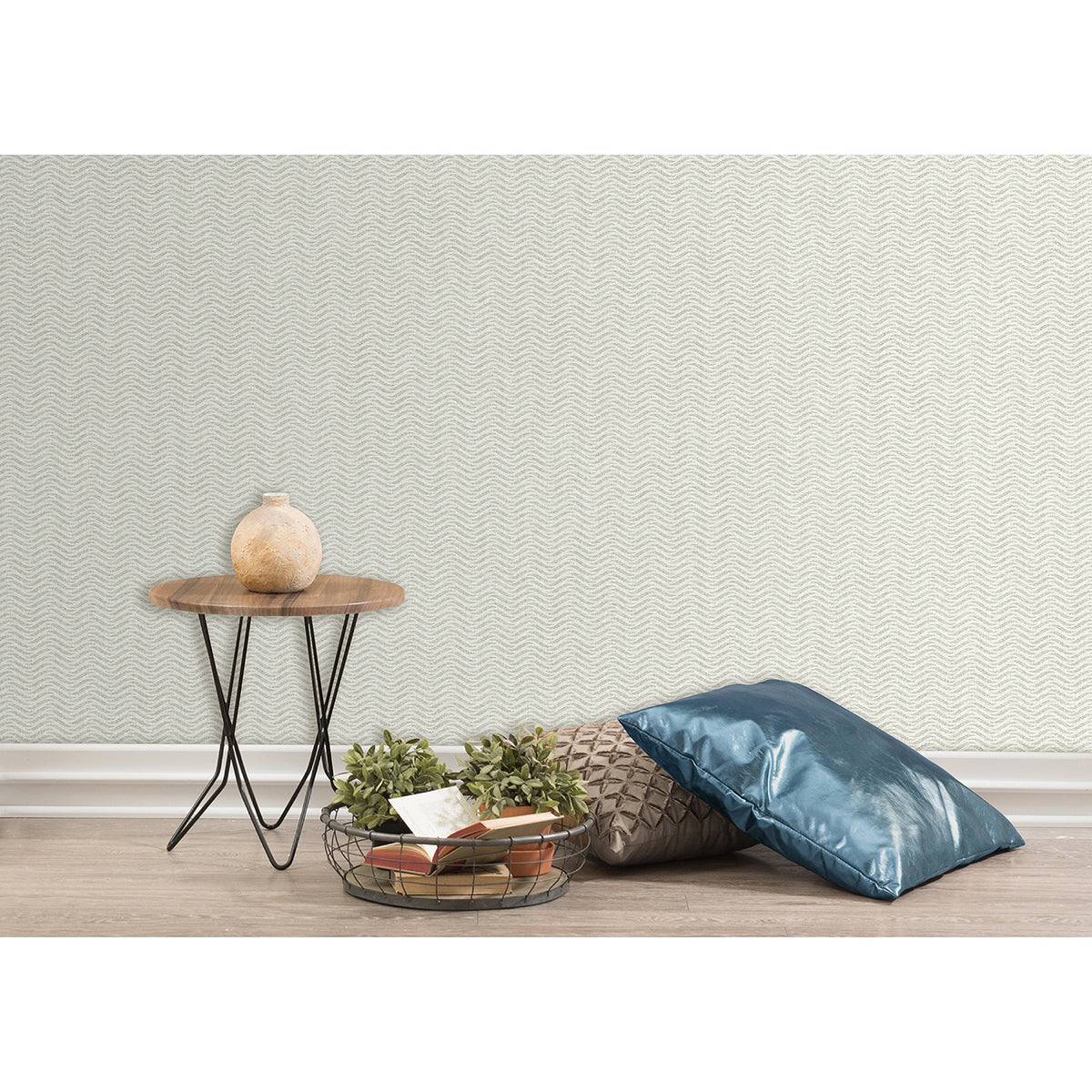 Jude Taupe Woven Waves Wallpaper  | Brewster Wallcovering - The WorkRm